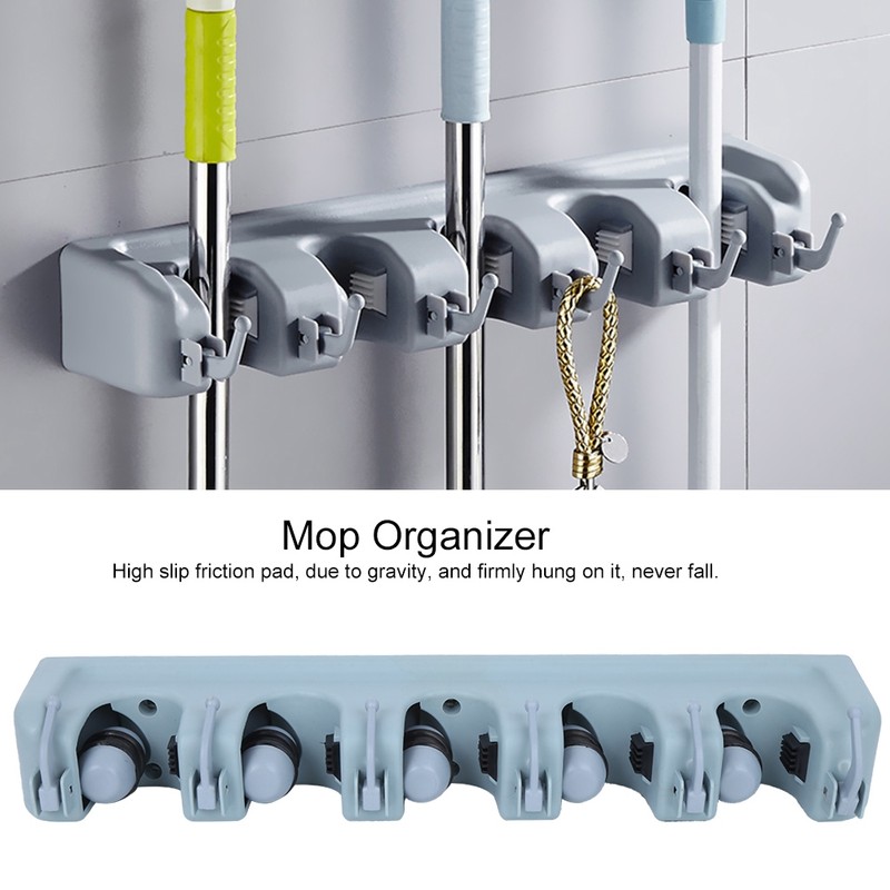 Wall Mounted Mop Broom Hanger Holder Garage Storage Rack for