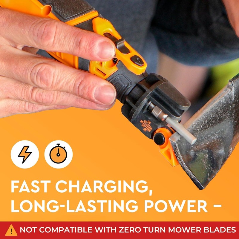 Sharp Pebble Cordless Lawn Mower Blade Sharpener – Adjustable 20°–40°