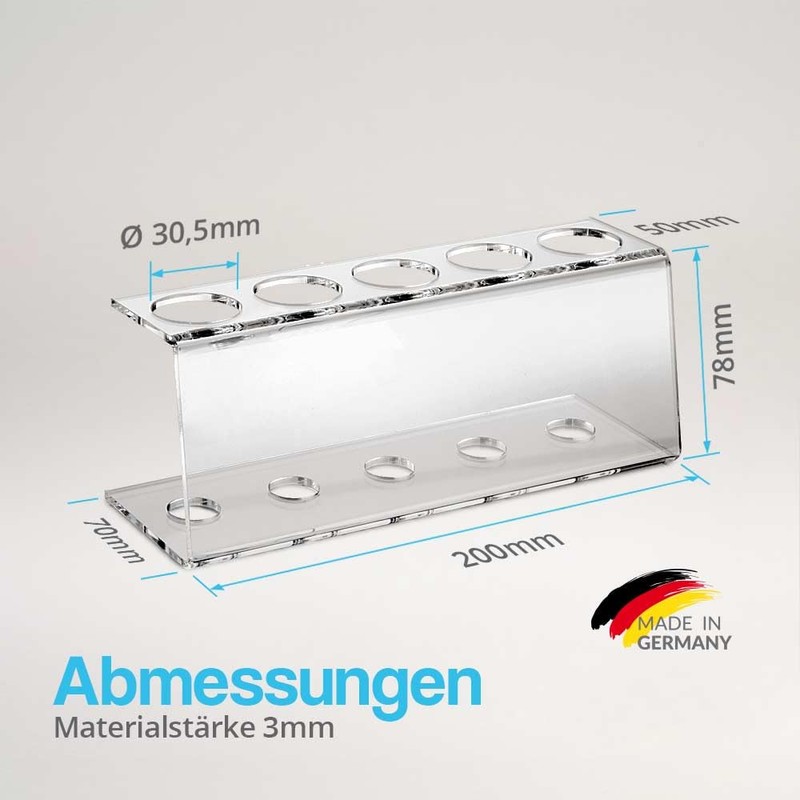 Tuuters 5-Hole Acrylic Test Tube Holder / Test Tube Holder