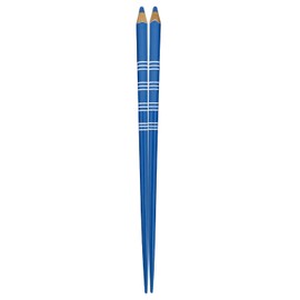 aoba Chopsticks Dishwasher Safe, Natural Wood Color Pencil Border Blue 22.5 cm