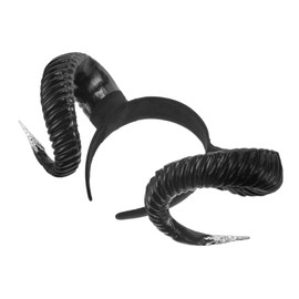 BESPORTBLE Devil Horn Headband for Adults Women Men Lightweight Sturdy Cosplay Hair Accessory with Creative Black Single Horn and Silver Detail for Party Festival Photo Props