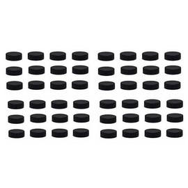 M01687x48 MOREZMORE 48pcs Black PP plastic lids for jars 33-400 smooth skirt lid with foam liner