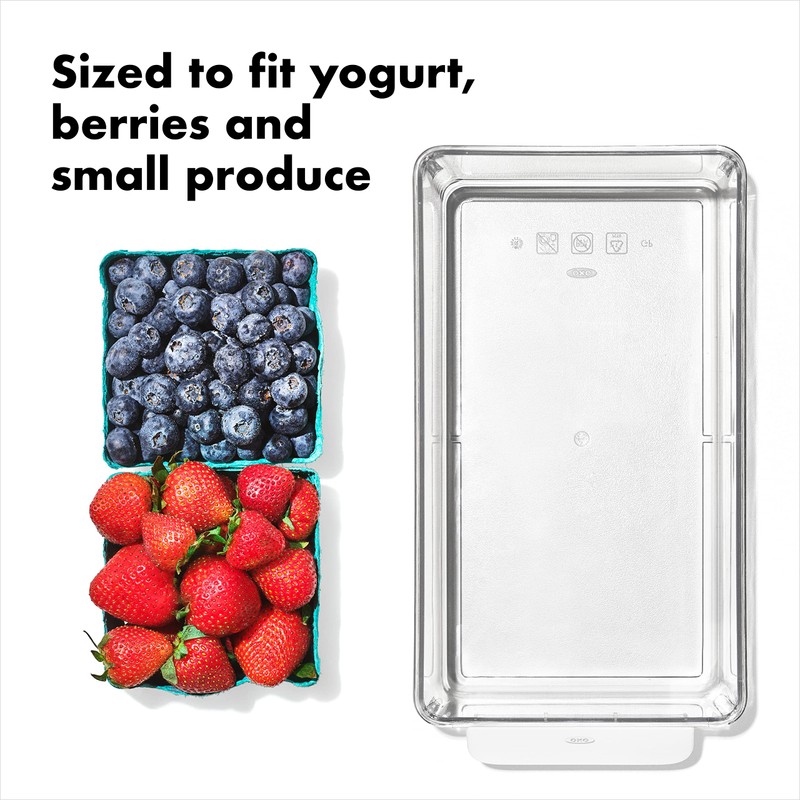 OXO Refrigerator Storage Bin, 5 by 10 in, Clear