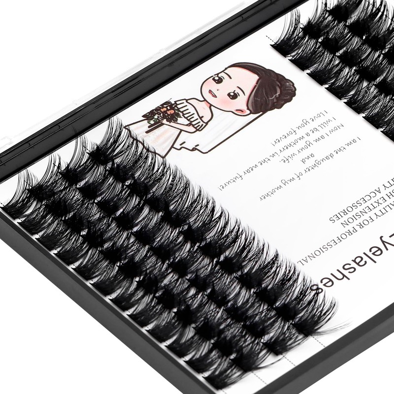 Bodermincer Black/Brown Color Natural Lash Clusters 84pcs Wispy Eyelash Clusters