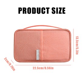 FKWKUW Fashion Female Passport Holder Passport Pouch, Family Travel Wallet, Orange ID Bag, with Passport, Credit Card, ID Card, PD, Pink, Modern, Orange colour., Modern