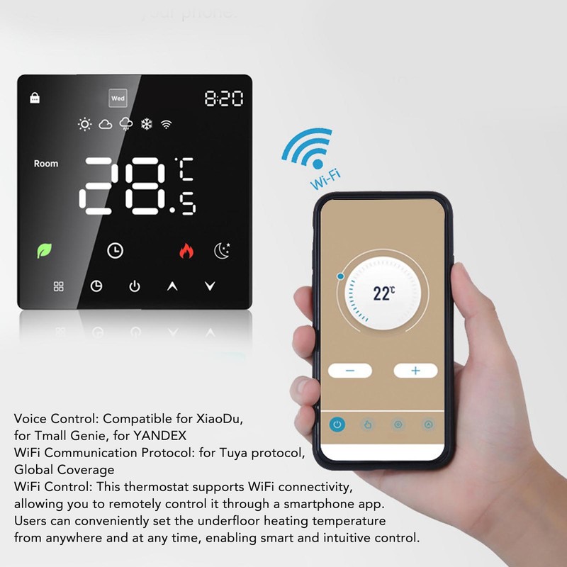 3A Digital Thermostat with LCD Display Smart Programmable Thermostat with