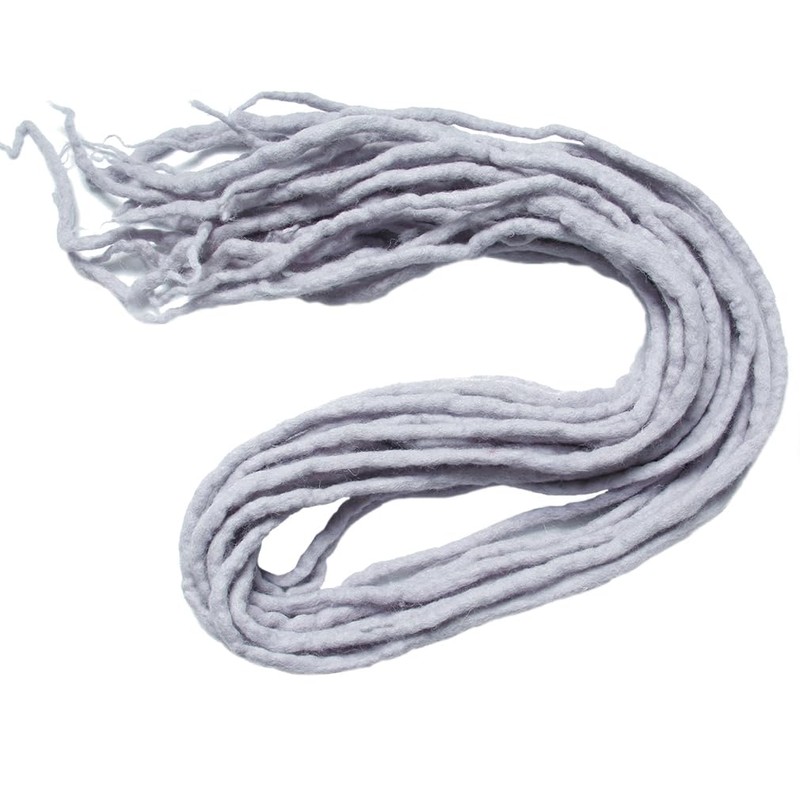 22" Double Ended Dreadlocks Erweiterungen 15 Stränge/Pack Hellgrau handgemachte Wolle