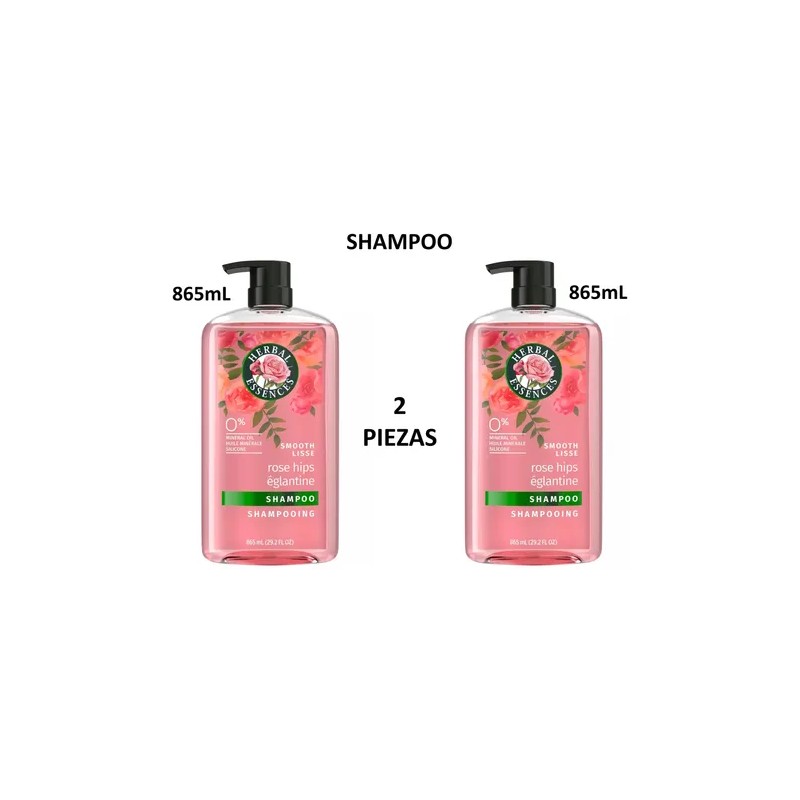 Shampoo Herbal Essences Pétalos De Rosa 865ml (2 Piezas)