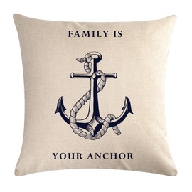 7ColorRoom Coastal Throw Pillow Covers Sea Theme Sand Beach Pillowcases Cushion Covers Set 18"×18" for Home Decor, Cotton Linen, Beach-4, 18"
