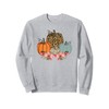 Vintage Pumpkin Fall Leopard Print Rustic Boho Style Autumn Sweatshirt