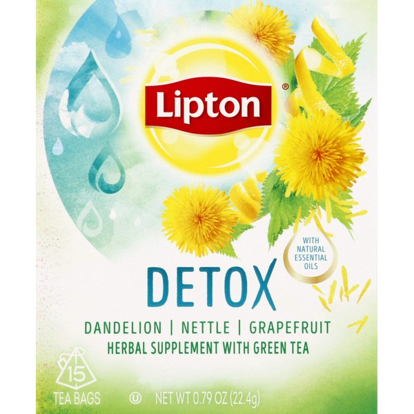 Lipton Herbal Supplement with Green Tea Detox , Grapefruit , 15 ct