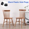 Tnisesm 135Pcs 8 Sizes Nylon Plastic Hole Plugs Black 1/4"