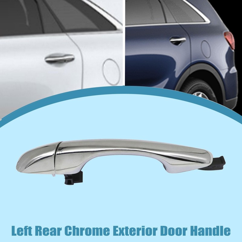 Priprilod Left Driver Side Outside Door Handle Rear Chrome Compatible