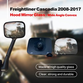 SPLENDID Replacement Hood Mirror Glass for 2008-2017 Freightliner Cascadia, Wide Angle Convex Glass, High Reflective, Driver/Passenger Side (4702G)