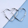 Cimenexe Bohemian Heart Stud Earrings Silver Hollow Heart Earrings Large