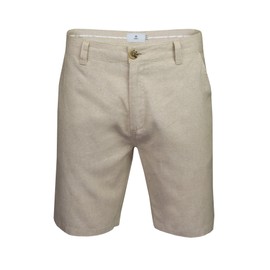 Xact Mens Linen 9 Inch Tailored Chino Shorts, Regular Fit (Sand (Linen)) 30
