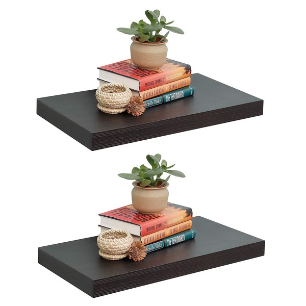 12" Deep Floating Wall Shelves 2 Pack,Wall Mounted Wide Big