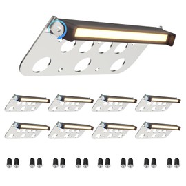 Taoesy 8 Pack 7 Inch Retaining Wall Lights, 5W LED Hardscape Lighting, 12V AC/DC Low Voltage Step Light, 2700K Soft White IP65 Waterproof Outdoor Landscape Lighting for Patio Walls Stairs, ETL