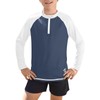 BesserBay Boys' Long-Sleeved Stand-Up Collar UV Shirt 1/4 Zip Rash