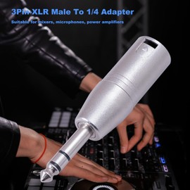 Smithok 4 Pack 1/4" TRS to XLR Adapter, Balanced Quarter Inch 6.35mm Male to XLR Male Adapters