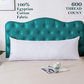 Body Pillow Cover 20x60 Body Pillow Case 100% Soft Egyptian Cotton Hotel Quality 1-Pieces White Body Pillow Cover Premium 600 Thread Count Body Pillowcase Zipper Closure - 20 x 60, White Solid