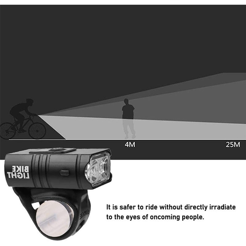 Bicycle Front Back Light USB Rechargable Bike Lamp Set Adjustable