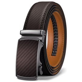 BULLIANT Men's Belt, Leather Ratchet Belt for Men Dress 1 3/8",Trim to Fit(Dark Brown-36-42" Waist Adjustable)