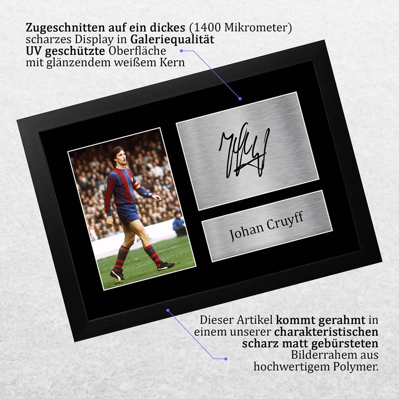 HWC Trading FR A4 Johan Cruyff Barcelona Gifts Signed Mounted