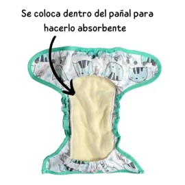 Absorbentes Extra Para Pañal De Tela Ecobebe T2  6 Piezas                                                                                             