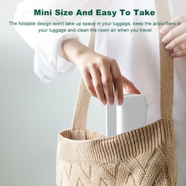 Foldable Negative Ion Generator, Air Ionizers for Home, Plug In Air Purifier, Air Freshener For Pet Odor, Kitchen Odor, Dust, Smoke Smell, Quiet & Filterless Air Cleaner With Negative Ion Tester