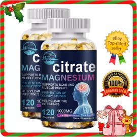 Magnesium Citrate 1000mg Capsules Super Strong Effective Vegan Capsules 240pills