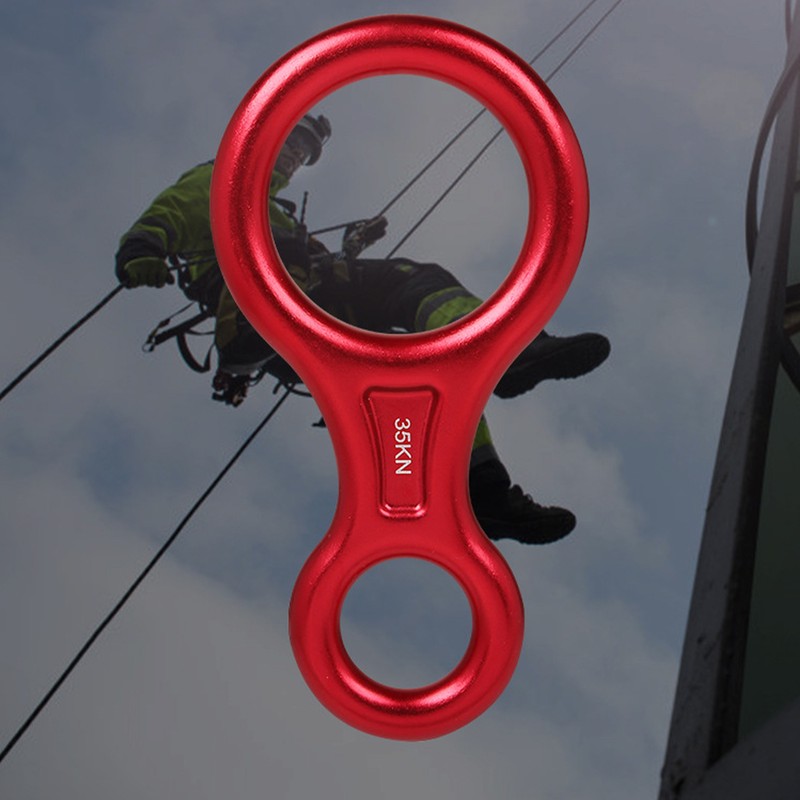 Rescue Figure 8 Descender 35KN Aluminum Alloy Climbing Belaying Device