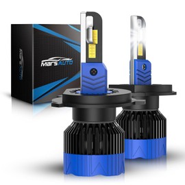 Marsauto H4/9003 Bulbs 2024, 18500LM Cool White Bright 9003 Hi/Lo Beam Light Bulb for Fog or Powersports, 60000Hrs Lifespan Light Bulb, M1A Series, Pack of 2