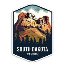 Pierre, South Dakota State Travel Sticker Sticker Decal Notebook Car Laptop 4"x5.5" (Color)