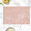 fanquare Rose Gold Leaf Pattern Rectangle Placemats, Set of 6,
