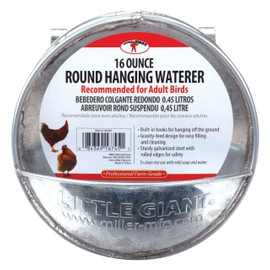 Little Giant® Hangable Poultry Waterer| Galvanized Round Hanging Poultry Waterer | Hanging Chicken Waterer | Chicken Canteen