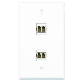 RiteAV - 2 Port LC Fiber Multimode Duplex Wall Plate - Bracket Included