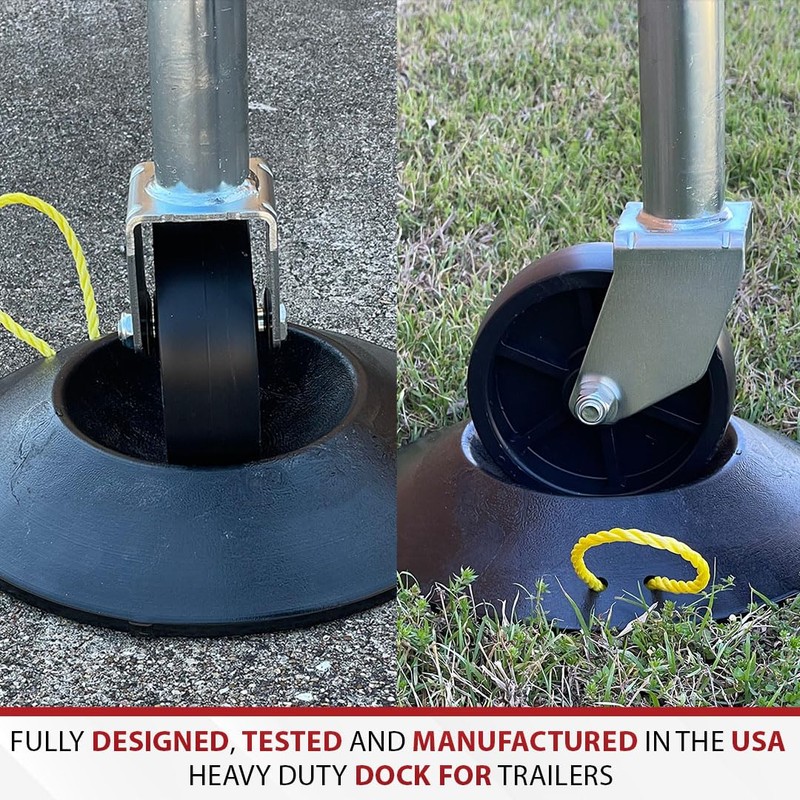 USA Made Improved Unbreakable Wheel Dock with Rope Handle –