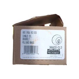 Kwikset Single Cylinder Deadbolt Polished Brass Finish 660 3 RCAL RCS 96600-013