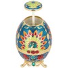 Toothpick Holder Retro Metal Peacock Egg Shape Portable Multifunctional Storage