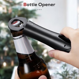 IPOW Wine Opener, Corkscrew Wine Bottle Opener with Foil Cutter,Sharp Screw - Easy to Use, Effortless Cork Removal， Sturdy Cork Screw for Gifts, Wine, Bottles - Black