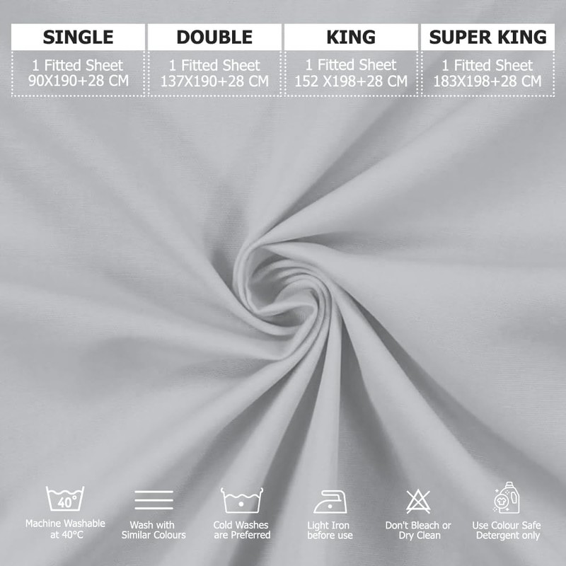 MistyMorning Fitted Sheet, Soft & Premium quality Bedding & Linen,