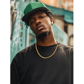 FaithHeart Stainless Steel Miami Cuban Link Chain for Men - 6/10/14mm Black/Gold Plated Chunky Hip Hop Cuban Chain Mens Solid Thick Curb Chain Necklace 14"-30" Length, with Gift Box