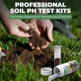NewTest Soil pH Test Kit: Upgraded 125 Soil pH Test Strips with Measuring Cylinders for Accurate Testing pH Level of Garden Lawn Grass Flower Vegetable Compost Dirt