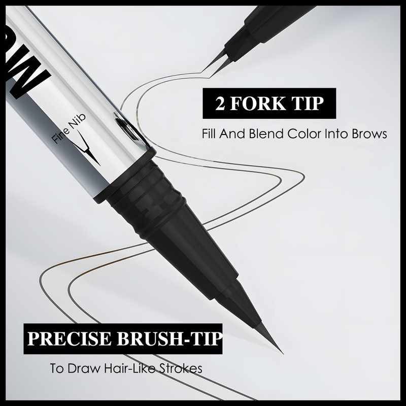 MOTIBACK 2-in-1 Dual-Ended Eyebrow Pen - Waterproof Microblading Brow Pencil