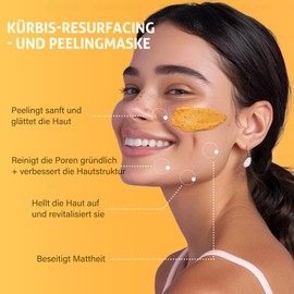 Kürbis Enzym Gesichtsmaske, Hautpflege Aufhellende Peeling-Gesichtsmaske für abgestorbene Haut, stumpfe dunkle Flecken, ungleichmäßigen Hautton, große Poren und hellt die Haut auf, Geschenk für Sie