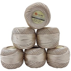 YarnArt Tulip 6 x 50 g Pack, Silk Yarn, Microfibre Yarn, Satin Yarn, Silk Brilliant Yarn, Shiny Yarn (Natural 404)