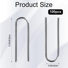 Nichrome U Hooks Pins,100pcs U Hooks Wire Jump Rings,High Temperature Nichrome Wire Rings,U-Shaped Hanger Hook with Storage Box,for DIY Pendant,Christmas Clay Ornaments Making