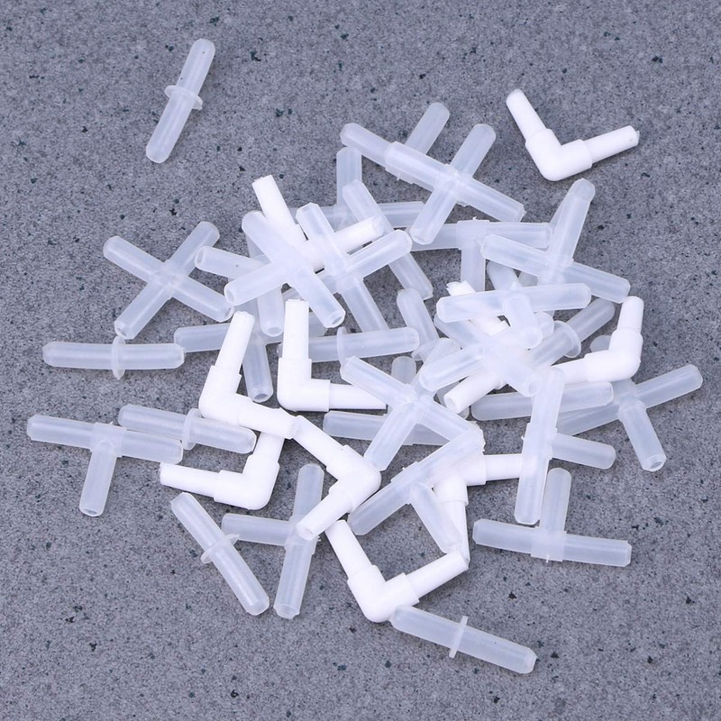 BUGUUYO 40pcs Inline Air Connectors for Aquarium Fish Tanks Straight
