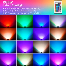 T-SUN Spot Light Indoor Indoor with Remote 16 RGB Colors Changing Up Lights With Plug